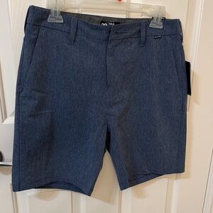 Hurley Dark Blue Men's Flat Front Shorts